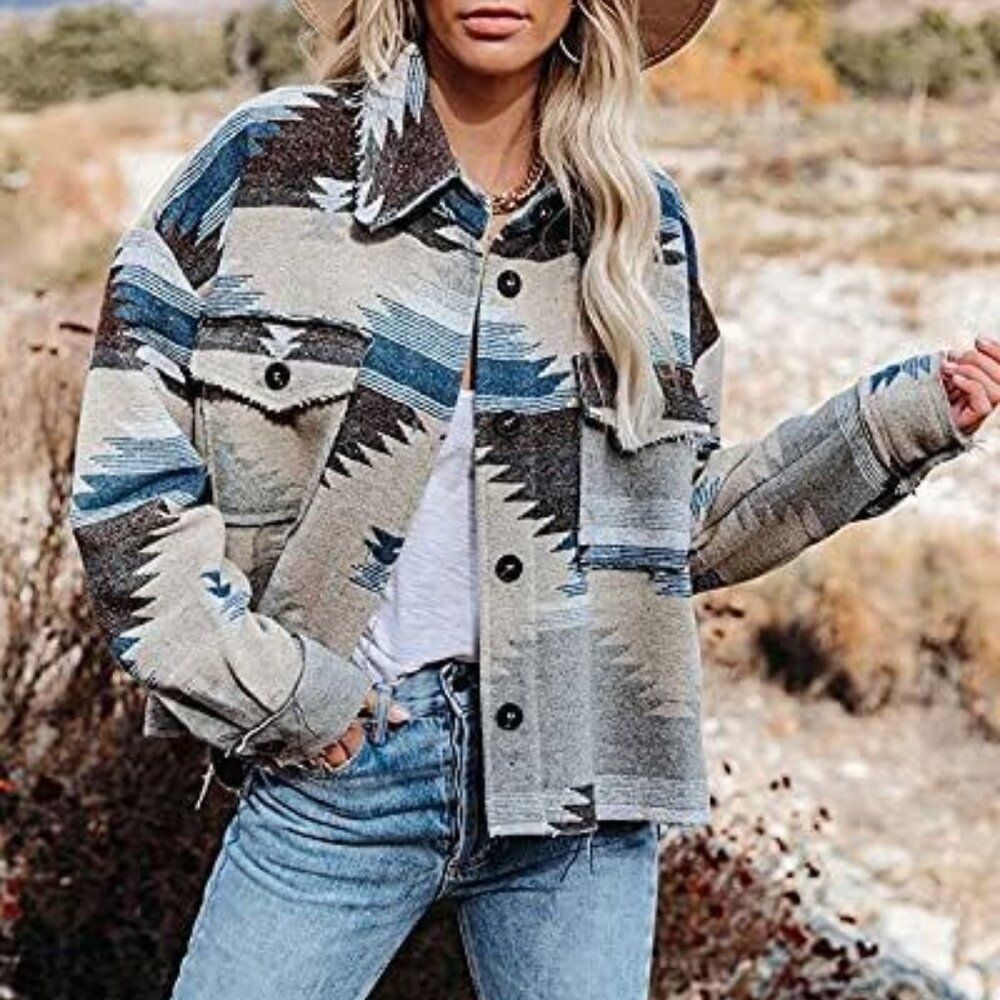 Aztec Print Retro Tribal Jacket Women's Size Small Button Down Boho - Picture 4 of 11